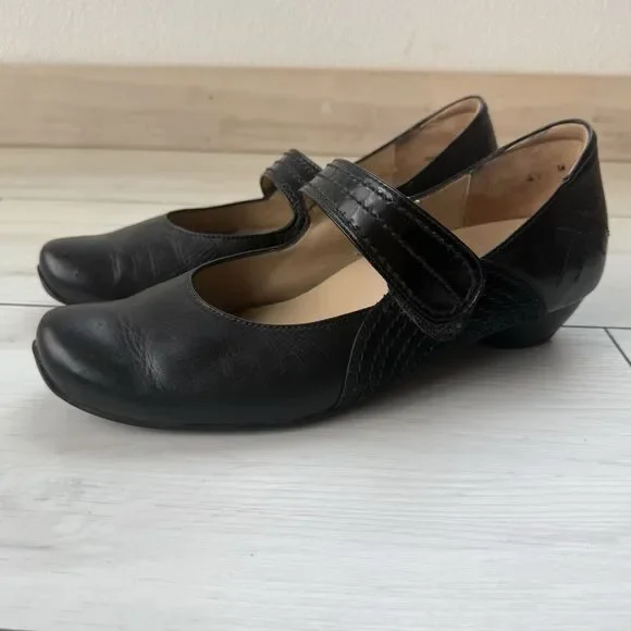 Ziera Kumfs Black Mary Jane Heels Leather Women’s Size EUR 41 US 10 Comfort - Picture 2 of 15